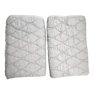 Pottery Barn Cocoon Voile Quilted Cotton Euro Sham Set Eucalyptus 26" Square